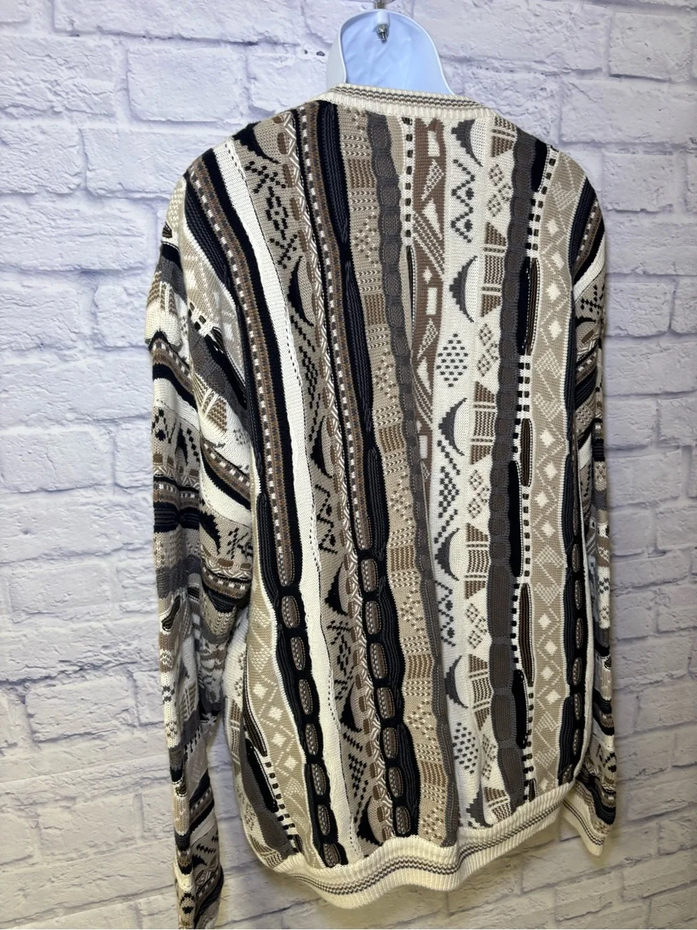 Vintage Cotton Traders Coogi Style 3D Knit Multicolor Sweater XXLT